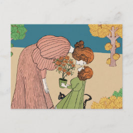 開花の瞬間 – ヴィンテージ母と子 ポストカード