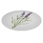 開花の紫色の花のラベンダーのハーブの独身のな小枝 カッティングボード (角)