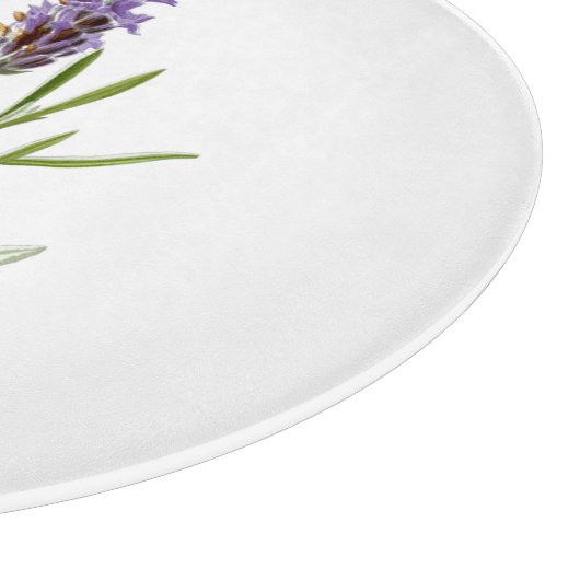 開花の紫色の花のラベンダーのハーブの独身のな小枝 カッティングボード (角)