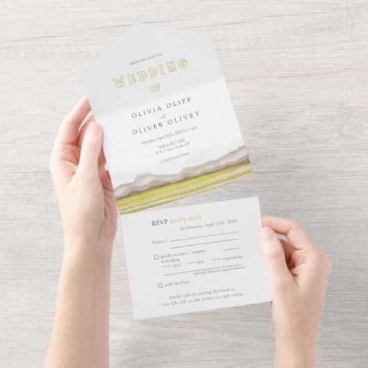 開花の結婚草原 オールインワン招待状 (貼ってはがせる)