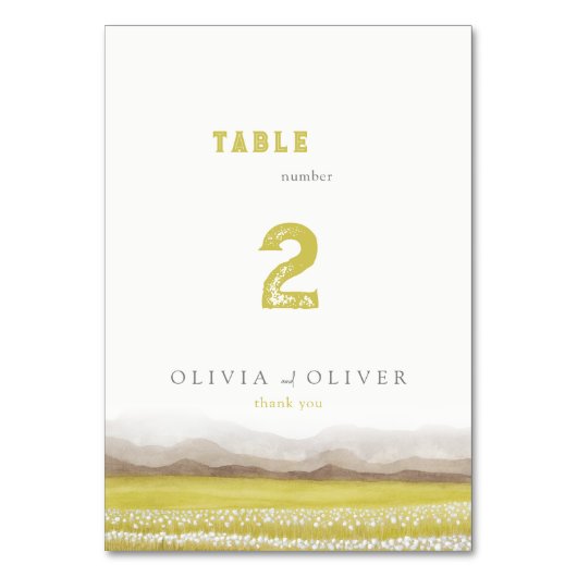 開花の結婚草原 テーブルナンバー (正面)