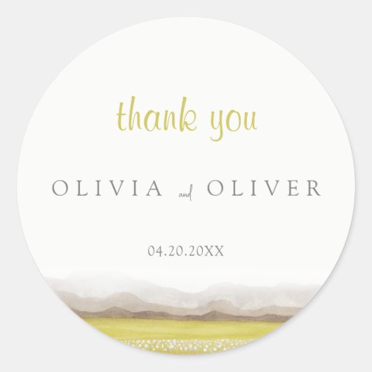 開花の結婚草原 ラウンドシール (正面)