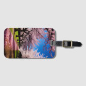 「開花の花春のさくらんぼの木の列 ラゲッジタグ (正面横)