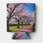 「開花の花春のさくらんぼの木の列 缶クーラー (正面)