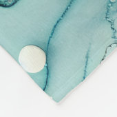 開花の花：抽象芸術アルコールインクデザイン フリースブランケット (角)