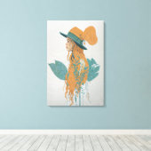 『開花の謎の女性』 キャンバスプリント (インサイチュ (ウッドフロア))