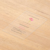 開花の赤ちゃんシャワーの小さなワイルドフラワーベビー アクリル招待状 (レイダウン)