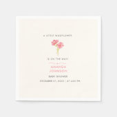 開花の赤ちゃんシャワーの小さなワイルドフラワーベビー スタンダードカクテルナプキン (正面)