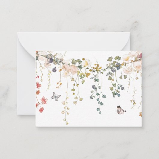 開花の野草パーソナライズされた ノートカード (裏面)