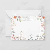 開花の野草パーソナライズされた ノートカード (正面)