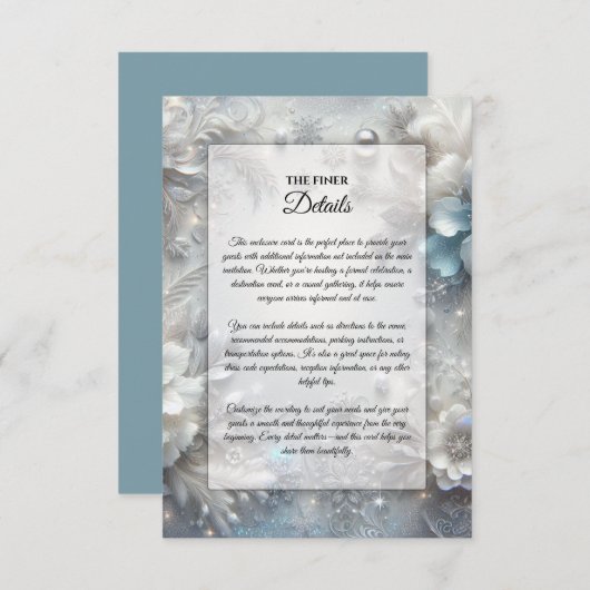 開花の雪凍っていの結婚花びら エンクロージャーカード (正面/裏面)