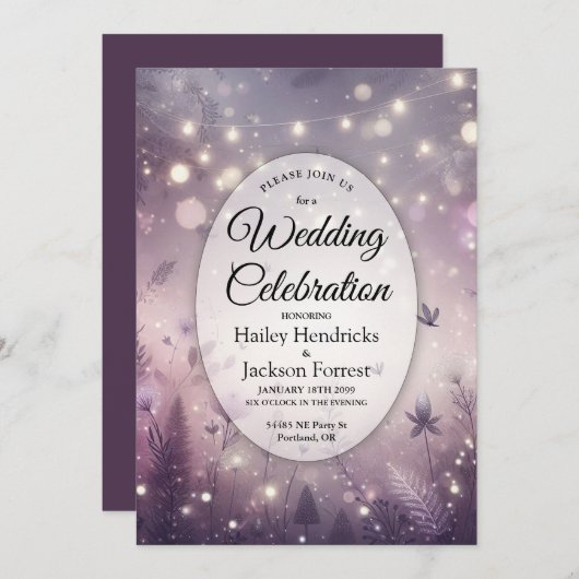 開花の魅力結婚満点 招待状 (正面/裏面)