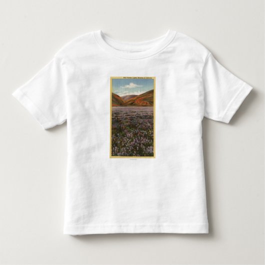 開花のCaliforniaWildのLupineの花 トドラーTシャツ (正面)