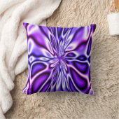 開花のMojoのすばらしい紫色の花の枕 クッション (ブランケット)