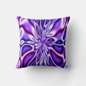 開花のMojoのすばらしい紫色の花の枕 クッション (裏面)