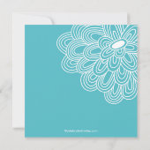 開花はっきりしたターコイズブライダルシャワー招待状 招待状 (裏面)