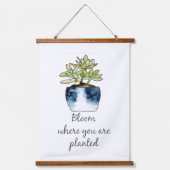 開花は多肉植物である 吊り下げ型タペストリー (正面)