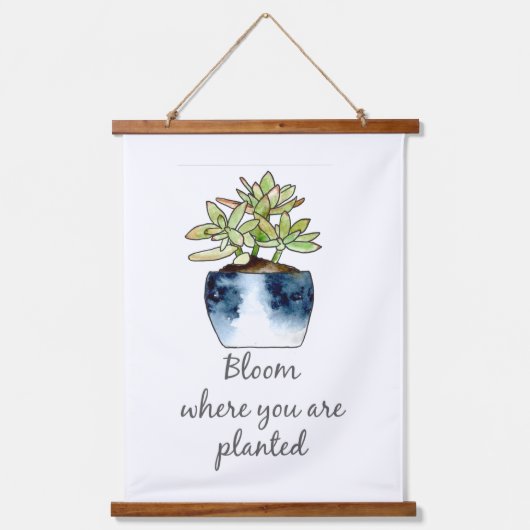 開花は多肉植物である 吊り下げ型タペストリー (正面)