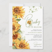 開花ひまわりエレガントフローラ赤ちゃんシャワーベビー 招待状 (正面)