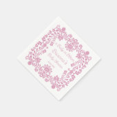 開花ほこりっぽいピンクのメキシコの赤ちゃんシャワーのベビー スタンダードカクテルナプキン (角)