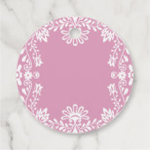 開花ほこりっぽいピンクのメキシコの赤ちゃんシャワーのベビー フェイバータグ (裏面)