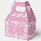 開花ほこりっぽいピンクのメキシコの赤ちゃんシャワーのベビー フェイバーボックス (正面)