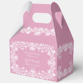 開花ほこりっぽいピンクのメキシコの赤ちゃんシャワーのベビー フェイバーボックス (裏面)