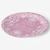 開花ほこりっぽいピンクのメキシコの赤ちゃんシャワーのベビー ペーパープレート (アングル)