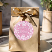 開花ほこりっぽいピンクのメキシコの赤ちゃんシャワーのベビー ラウンドシール