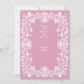開花ほこりっぽいピンクのメキシコの赤ちゃんシャワーのベビー 招待状 (裏面)