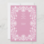 開花ほこりっぽいピンクのメキシコの赤ちゃんシャワーのベビー 招待状 (裏面)