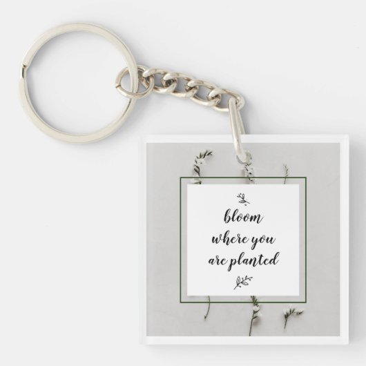 開花を植えるアクリルキーチェーン キーホルダー (正面)