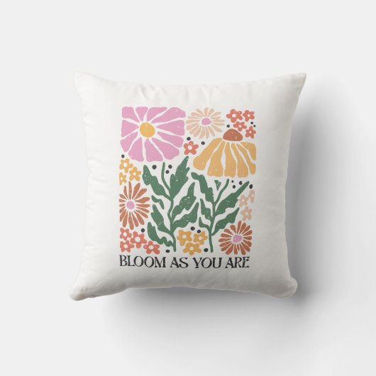 開花アズアエボホフローラ感動的引用文 クッション (裏面)