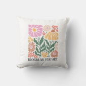 開花アズアエボホフローラ感動的引用文 クッション (正面)