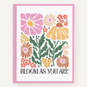 開花アズアエボホフローラ感動的引用文 ノートブック (正面)