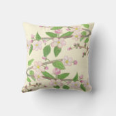 開花アップルツリーブランチイラストレーション クッション (裏面)