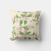 開花アップルツリーブランチイラストレーション クッション (正面)