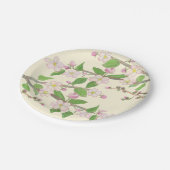 開花アップルツリーブランチイラストレーション ペーパープレート (アングル)