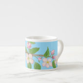 開花アップルツリーブランチスカイブルー エスプレッソカップ (正面右)