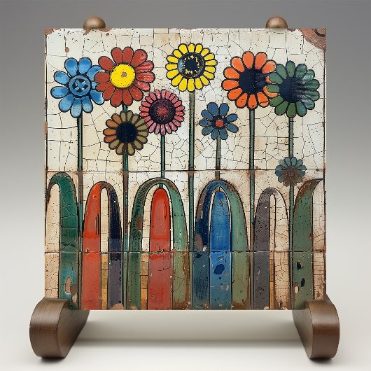 開花アレイクラックルグレーズセラミックタイル タイル