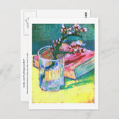 開花アーモンドブランチガラスブックバン素晴らしゴッホ ポストカード (正面/裏面)