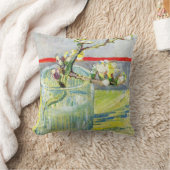 開花アーモンドブランチバイビンセントヴァンゴッホ クッション (ブランケット)