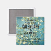 開花アーモンド日付を保存 マグネット (正面/裏面)