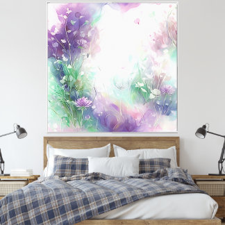 開花イラストレーション キャンバスプリント