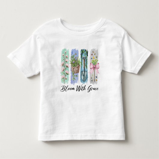 開花ウィズグレースガーデンフローラアート トドラーTシャツ (正面)