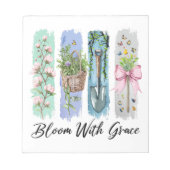 開花ウィズグレースガーデンフローラアート ノートパッド (正面)