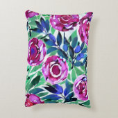 開花エレガンスフローラ水彩枕 アクセントクッション (裏面(縦))