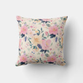 開花エレガントウォーターカラーパステルフローラ装飾 クッション (裏面)