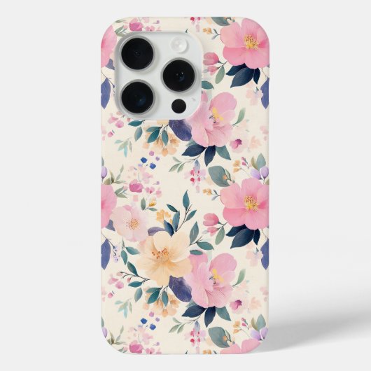 開花エレガントピンクパテルウォーターカラー Case-Mate iPhoneケース (裏面)