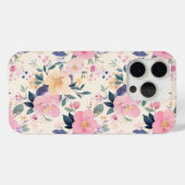 開花エレガントピンクパテルウォーターカラー Case-Mate iPhoneケース (裏面 (横))